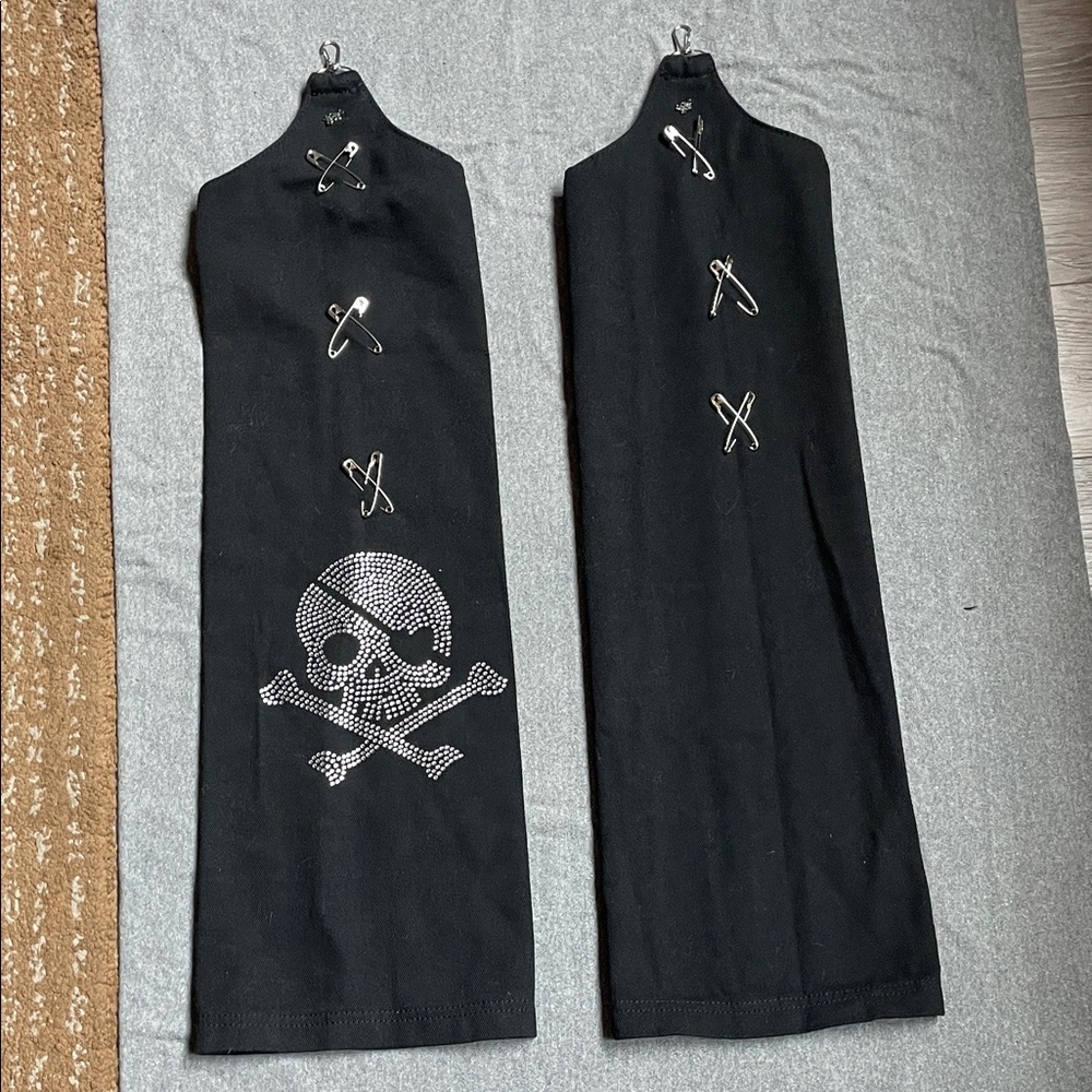 Leg Warmers W/ Skull & Safety Pins